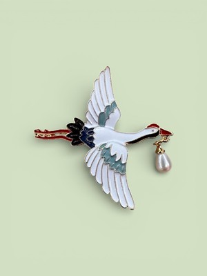 618 Concept Inci Detaylı Leylek Broşu