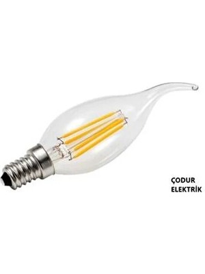 Osaka Light 6W E14 Duylu 2700KELVIN Sarı Işık LED Flemanlı Kıvrık Buji Mum Ampul 650LÜMEN E Enerji Sınıfı