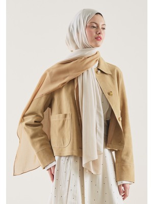 Fresh Degrade Desen Rami Şal Sütlü Kahve - Bej