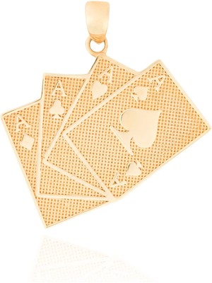 Berk Mücevherat 14 Ayar Altın Iskambil Kartı Erkek Kolye Ucu