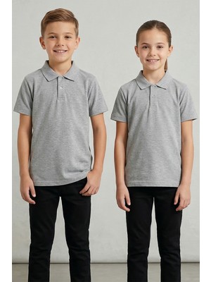 Kinderos Pamuklu Kısa Kollu Basic Düz Polo Yaka Okul Tişört - 26Y 0603