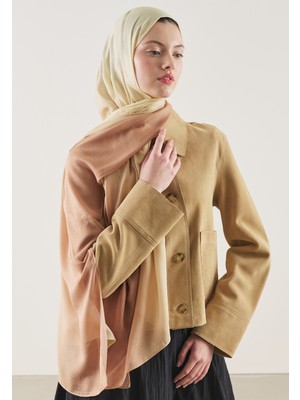 Fresh Degrade Desen Rami Şal Nude - Bej