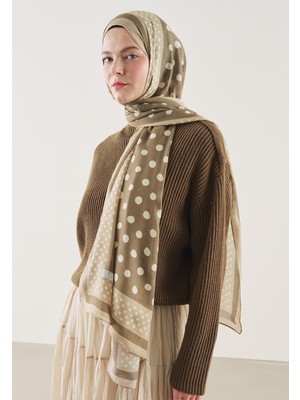 Fresh Puantiye Desen Rami Şal Vizon