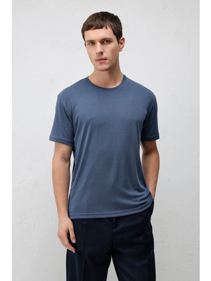 Antioch Indigo Premium Dokulu Erkek T-Shirt