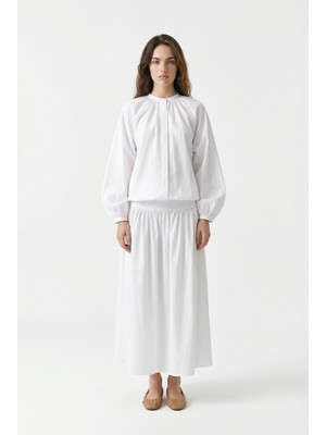 ALLDAY Beyaz-Reglan Kollu Bağlamalı Gömlek