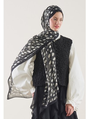 Fresh Wıld Fawn Desen Rami Şal Siyah