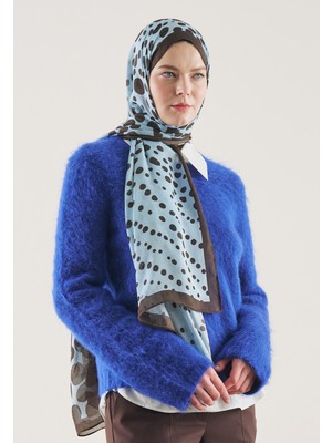 Fresh Polka Dots Desen Rami Şal Açık Mavi