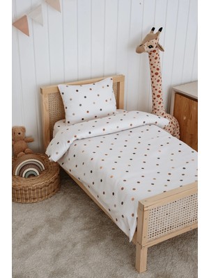 Tek Kişilik Çocuk Nevresim Takımı (160X220), Organik Pamuk Saten - Dots