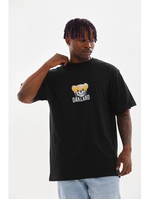 Çamaşır Kenti Baskılı Oversize T-Shirt - Siyah Midas Wear