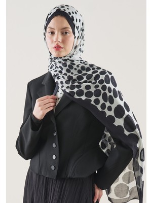 Fresh Polka Dots Desen Rami Şal Ekru