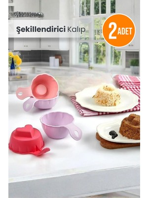 Orvila 2'li Pilav ve Tatlı Kalıbı Şekillendirici Helva Kalıbı - Yuvarlak ve Kalp