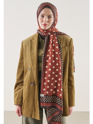 Fresh Puantiye Desen Rami Şal Kiremit