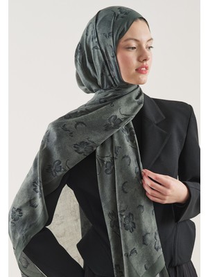 Fresh Flower Shadow Desen Rami Şal Derin Yeşil