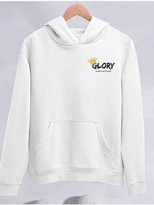 Çamaşır Kenti Kışlık Üç Iplik Kapüşonlu Sweatshirt - Beyaz Midas Wear