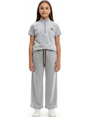 Toontoy Kız Çocuk 2'li Dik Yakalı Baskılı Eşofman Takım