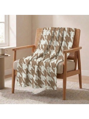 Prime Sleeks Kaz Ayağı Desenli Tv Battaniyesi 120X150 cm Koltuk Şalı Diz Örtüsü Throw Battaniye