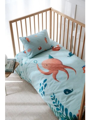 Tek Kişilik Çocuk Nevresim Takımı (160X220), Organik Pamuk Saten - Ocean