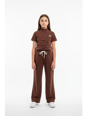 Toontoy Kız Çocuk 2'li Dik Yakalı Baskılı Eşofman Takım