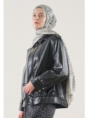 Fresh Dot Elegance Desen Rami Şal Soğuk Gri