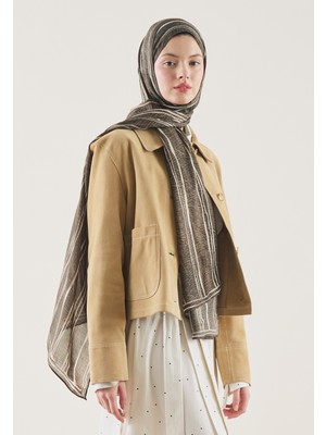 Fresh Strıped Desen Rami Şal Haki