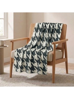 Prime Sleeks Kaz Ayağı Desenli Tv Battaniyesi 120X150 cm Koltuk Şalı Diz Örtüsü Throw Battaniye