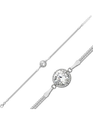 Kenpazar 925 Ayar Gümüş Tektaş Bileklik