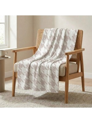 Prime Sleeks Geometrik Desenli Tv Battaniyesi 120X150 cm Koltuk Şalı Diz Örtüsü Throw Battaniye