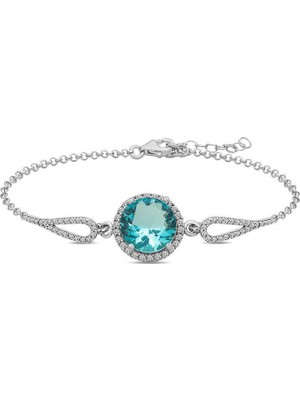 Kenpazar 925 Ayar Gümüş Aquamarine Bileklik