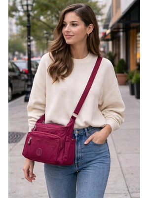 Saria Moda Çok Gözlü Su Geçirmez Kumaş Omuz Çantası