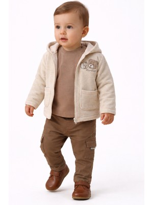 Mumbino Erkek Çocuk 3'lü Ceketli Takım / Ceket- T-Shirt - Pantolon 3 Parça Takım 06-24 Ay