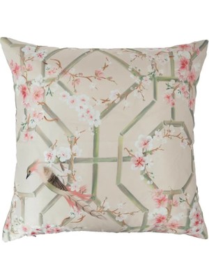 Decocenter Romantic Floral Pembe Kırlent Kılıfı