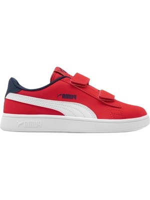 Puma Smash V2 Buck V Ps Kids Sneaker Cırt Bantlı Günlük Çocuk Ayakkabısı Kırmızı