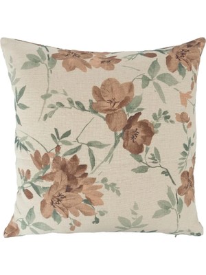 Decocenter Romantic Floral Bej Kırlent Kılıfı