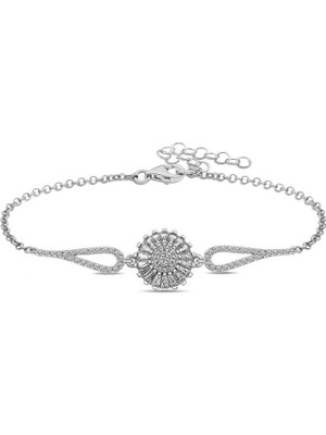 Kenpazar 925 Ayar Gümüş Rodyum Baget Taşlı Sonsuzluk Bileklik