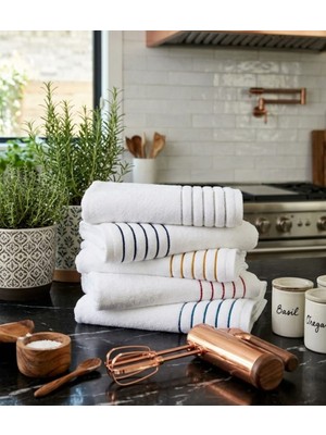 İyi Geceler İstanbul Iyi Geceler Istanbul White Line 5'li Mutfak Havlu Seti ( 30 x 50 Cm)