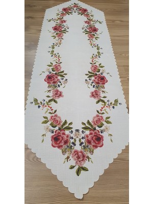 Wenessi Güllü Desnbaskılı Kumaş Ranner Örtüsü