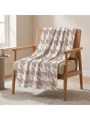 Prime Sleeks Kaz Ayağı Desenli Tv Battaniyesi 120X150 cm Koltuk Şalı Diz Örtüsü Throw Battaniye