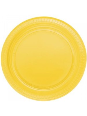 Party Express Plastik Tabak 22 cm 25'li - Sarı