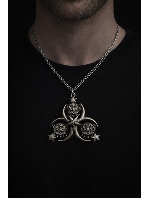 Herşey Nota Osmanlı Arma Figürlü Kolye – Antik Görünümlü Metal Zincir Kolye