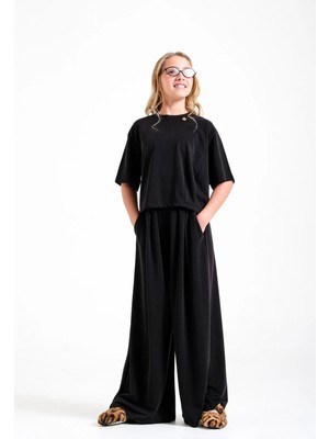 Queen Kids 8391KIZ Çocuk Oyso Bol Paça Pantolon