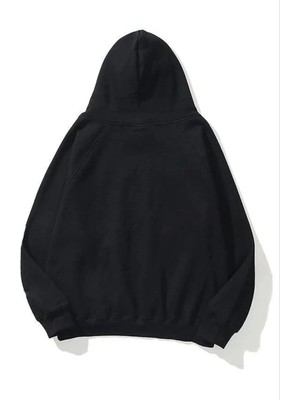 Çamaşır Kenti 3 Iplik Pamuklu   Kapşonlu Sweetshirt - Siyah Midas Wear