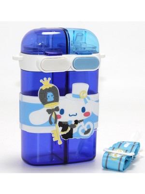 Zenvia Cinnamoroll Figürlü Çift Bölmeli Pipetli Suluk