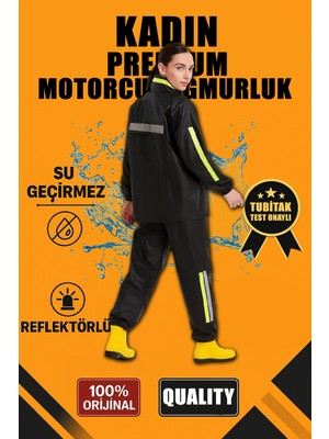 Çamaşır Kenti Premium   Motorcu Kurye Yağmurluk Takım Su Geçirmez Pvc Kumaş Reflektörlü Tübitak Onaylı -
