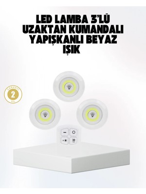 Kablosuz Gün Işığı 3’lü LED Spot Lamba Kumandalı Midastech