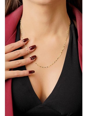 Fiyonk Kuyumculuk 14 Ayar Altın Aynalı Zincir Kolye Orta 1.75 mm