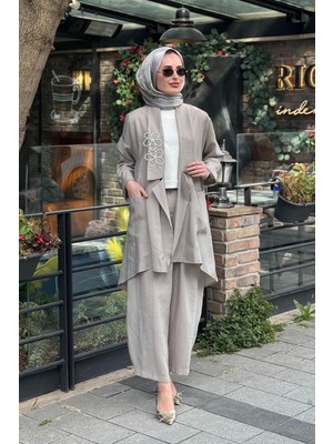 Naki & Mascara Pantolonlu Takım 26MY1105 Taş