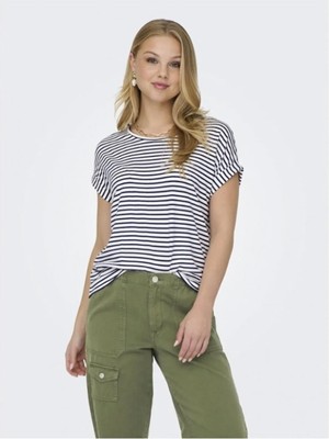 Only Onlmoster Strıpe S/s O-Neck Top Jrs Noos Kadın Gri Bluz - 15206243