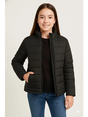 Çamaşır Kenti Şişme Mont Hafif ve Sıcak Tutucu Kışlık Fermuarlı Su Itici Rahat Günlük Mont Kapüşonuz M