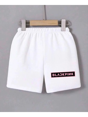 Çamaşır Kenti Beli Lastikli Baskılı Mini Şort - Beyaz Midas Wear