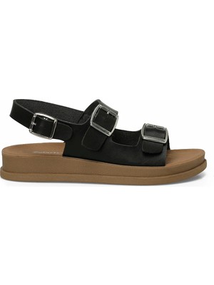 Polaris 325625.Z6FX Siyah Kadın Düz Sandalet